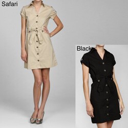Millenium Women's Safari-style Stretch Cotton Shirtdress