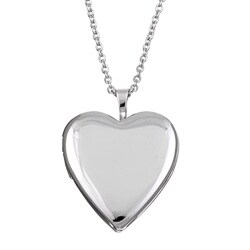 Silvertone 20-mm Heart Locket Necklace