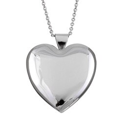Silvertone 25mm Heart Locket Necklace