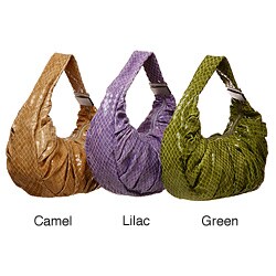 Sondra Roberts New York Ruched Snake-embossed Hobo