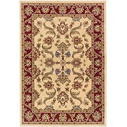 Adana Cream/ Red Oriental Rug (2' x 3')