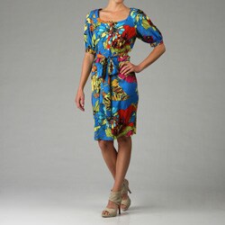 Jones New York Women's Cinch Waist Peasant Dress