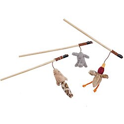 Skinneeez Forest Friends Teaser Wand Cat Toys (Set of 3)