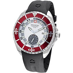 Swiss Military Hanowa Men's 'Sealander' Red Bezel Rubber Strap Divers Watch