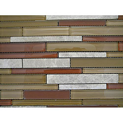 Canyon Sticks Glass and Stone Wall Tile Sheets (Case of 10)