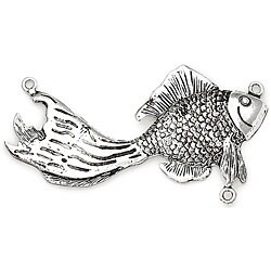 Blue Moon Tokens Metal Antique Silver Fish Pendant