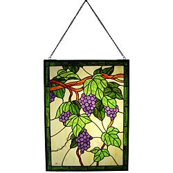 Tiffany-style Grapes Window Panel