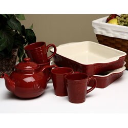 Signature Housewares Sorrento Ruby Teapot with Mugs (Set of 4) online overstock coupons, overstock deals 24hrs