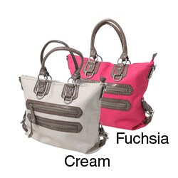 Je Veux Faux Leather Trim Tote Bag
