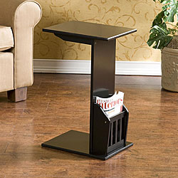 Black Magazine Snack Table