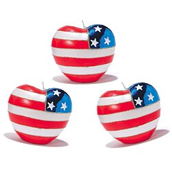 Large Heart-shaped Patriotic Candles (Set of 3)