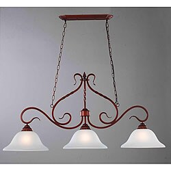Antique Copper Iron Island 3-light Chandelier