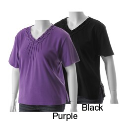 Nicole Ricci Women's Plus Size Embellished Neck Top