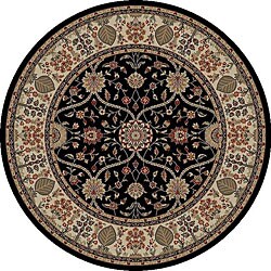 Voysey Black Oriental Rug (5'3 Round)