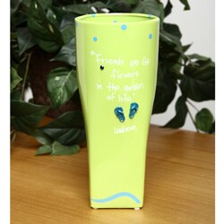 10-inch Hand-written 'Friends' Quote Flower Vase