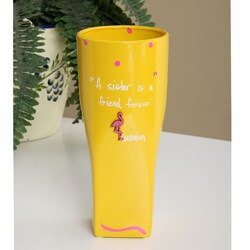 10-inch Hand-written 'Sister' Quote Flower Vase