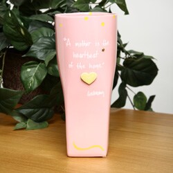 10-inch Hand-written 'Mother' Quote Flower Vase