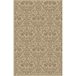Damask Ivory Oriental Rug (9'3 x 12'6)