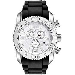 Swiss Legend Men's Steel Commander White Dial Chronograph Watch