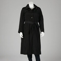 London Fog Women's Plus-size Hooded Trench Coat