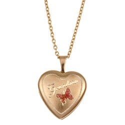 Goldtone Engraved 'Grandma' Heart Locket Necklace
