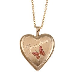 Goldtone Engraved 'Grandma' Heart Locket Necklace