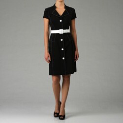 Chetta B Women's Cap Sleeve Belted Shirtdress