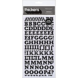 I Do Emerald Flocked Chipboard Black Thickers Alphabet Stickers