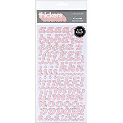 I Do Marquise Pearl Chipboard Rose Thickers Alphabet Stickers