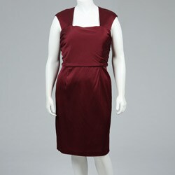 Donna Ricco Women's Plus Size Shirred Cocktail Dress