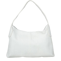 Made in Italy Desmo White Woven Hobo