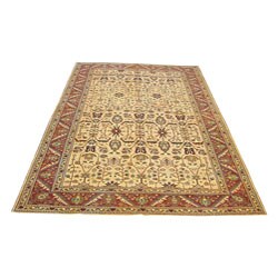 Oushak Hand-knotted Vegetable Dye Beige Wool Rug (11'9 x 17'3)