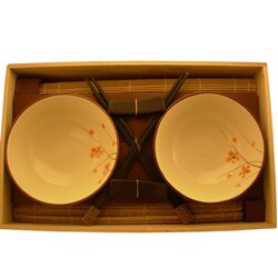 Hand-painted Ceramic Sushi for 2 Bowl Set