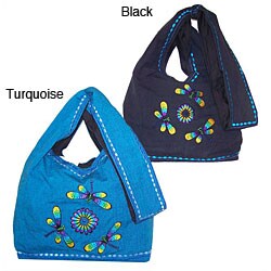 Handmade Cotton Dragonfly Sling Bag (Nepal)
