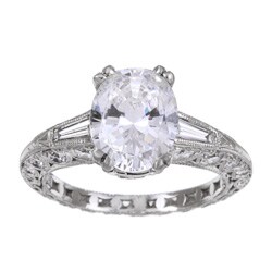Tacori Platinum Cubic Zirconia and 1ct TDW Diamond Engagement Ring (G, VS)