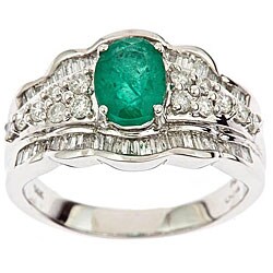 Dyach 14k White Gold Emerald and 2/5ct TDW Diamond Ring (I-J, I1-I2) may birthstone rings