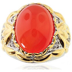 Michael Valitutti Two-tone Mandarin Chalcedony and White Sapphire Ring