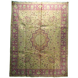 Persian Hand-knotted Tabriz Gold Wool (10' x 13')