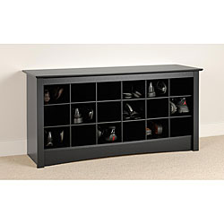 Broadway Black Shoe Cubbie Storage Bench