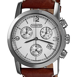 Coach Men's 'Bleecker' Brown Leather Chronograph Watch