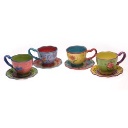 'Tea Garden' Cup and Saucer (Set of 4)