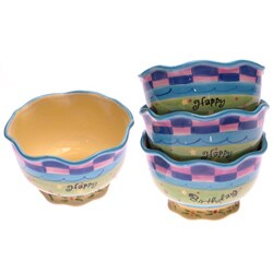 'Happy Birthday' 6-inch Ice Cream Bowls (Set of 4)