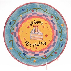 Certified International Happy Birthday 13-inch Cake Plate
