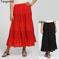 Claudia Richard Women's Embroidered Tiered Skirt