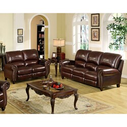 Madison Italian Leather Reclining Sofa and Loveseat