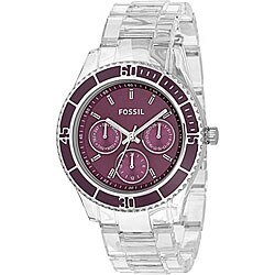 Fossil Women's Stella Purple Dial Chrono Watch