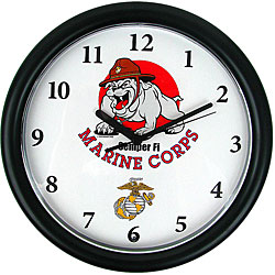 Chiming US Marines Bull Dog Mascot Clocks (Case of 24)