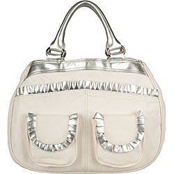 Made in Italy Desmo White/ Silver Nappa Handbag