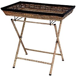 Banana Leaf 23-inch Woven Folding TV Tray (China)