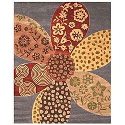 Hand-tufted Napa Red Wool Rug (2' x 3')